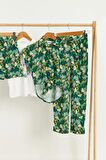 4'lü Tshirt Gömlek Pantolon Şort Yeşil Takım