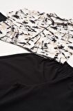 3'lü Ara Biyeli Tshirt Pantolon Siyah Pijama Takımı
