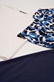 3'lü Ara Biyeli Tshirt Pantolon Lacivert Pijama Takımı