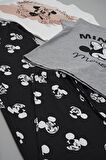4'lü Minnie Mouse Baskılı Tshirt Şort Pantolon Takım 