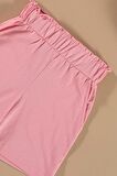 Çizgili Garnili Cepli Pembe Tshirt Şort Takım