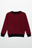 Çizgili Sweatshirt Jogger Lacivert Alt Üst Takım