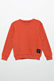 Etiket Detaylı Sweatshirt Jogger Turuncu Alt Üst Takım