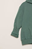 Kapişonlu Etiket Detaylı Jogger Yeşil Alt Üst Takım