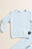 2'li Pamuk Waffle Sweat Jogger Mavi Alt Üst Takım