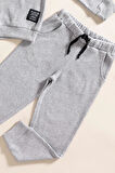 2'li Kapişonlu Koyu Gri Waffle Sweat Jogger Alt Üst Takım