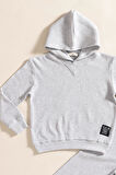 2'li Kapişonlu Açık Gri Waffle Sweat Jogger Alt Üst Takım