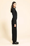 Önü Çıma Detaylı Siyah Alt Üst Takım