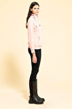 Yaka Kordon Detaylı Kanguru Cep Pembe Sweatshirt