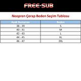 Free-Sub 3mm Siyah Jarse Kaymaz Tabanlı Dalış Çorabı