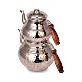 Turna Bakır Klasik Çaydanlık 2 No Kalın El Dövme Nikel Turna1951-2