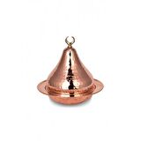 Turna Bakır Heybeli Şekerlik 14 Cm El Dövme Kırmızı Turna5824-1