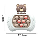 Sevimli Ayıcık Işıklı Ve Sesli Pilli Popit eğitici Oyuncak Push Pop Konsol 4 Farklı Oyun Modlu