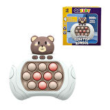 Sevimli Ayıcık Işıklı Ve Sesli Pilli Popit eğitici Oyuncak Push Pop Konsol 4 Farklı Oyun Modlu