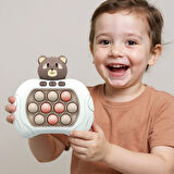 Sevimli Ayıcık Işıklı Ve Sesli Pilli Popit eğitici Oyuncak Push Pop Konsol 4 Farklı Oyun Modlu