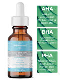 AHA+BHA+PHA Gözenek Küçültücü Yenileyici Cilt Serumu 30 ml.