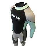 Free-Sub 3mm Çocuk Sörf Scuba Tüplü Dalış Elbisesi Wetsuit Turkuaz