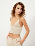 Kum Rengi Slim Fit Pamuklu Atlet