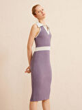 Lila Slim Fit Pamuklu Elbise