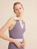 Lila Slim Fit Pamuklu Elbise