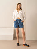 Mavi Regular Fit Pamuklu Denim Şort