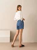 Mavi Regular Fit Pamuklu Denim Şort