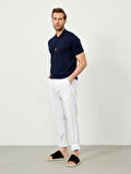 Beyaz Regular Fit Pamuklu Pantolon