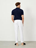 Beyaz Regular Fit Pamuklu Pantolon