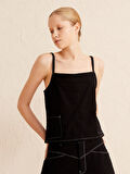 Siyah Regular Fit Pamuklu Şort