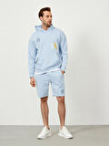 Mavi Oversize Pamuklu Sweatshirt