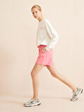 Pembe Regular Fit Pamuklu Şort