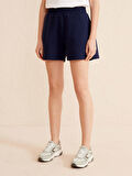 Lacivert Regular Fit Pamuklu Şort