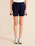 Lacivert Regular Fit Pamuklu Şort