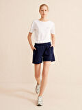 Lacivert Regular Fit Pamuklu Şort