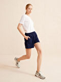 Lacivert Regular Fit Pamuklu Şort