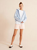 Mavi Oversize Pamuklu Sweatshirt