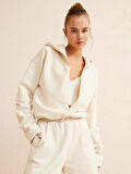 Bej Oversize Pamuklu Sweatshirt
