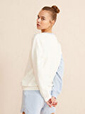 Mavi Oversize Pamuklu Sweatshirt
