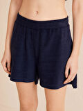 Lacivert Regular Fit Pamuklu Şort