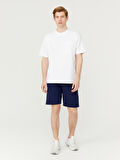 Lacivert Regular Fit Pamuklu Sweat Şort