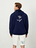 Lacivert Oversize Pamuklu Sweatmont