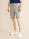 Gri Regular Fit Pamuklu Sweat Şort