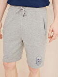Gri Regular Fit Pamuklu Sweat Şort