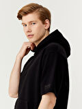 Siyah Oversize Pamuklu Sweatshirt