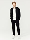 Siyah Slim Fit Pamuklu Sweatmont