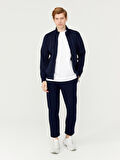 Lacivert Slim Fit Pamuklu Sweatmont