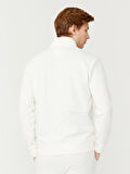 Ekru Slim Fit Pamuklu Sweatmont