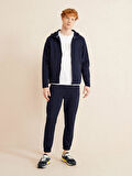 Lacivert Slim Fit Pamuklu Sweatmont