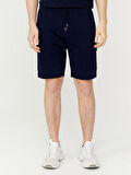 Lacivert Regular Fit Pamuklu Sweat Şort
