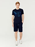 Lacivert Regular Fit Pamuklu Sweat Şort